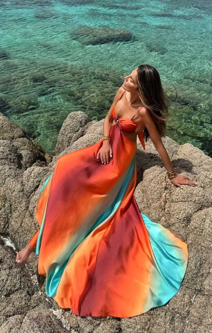Saylor - Robe Maxi Sans Dos Sans Manches Dégradé