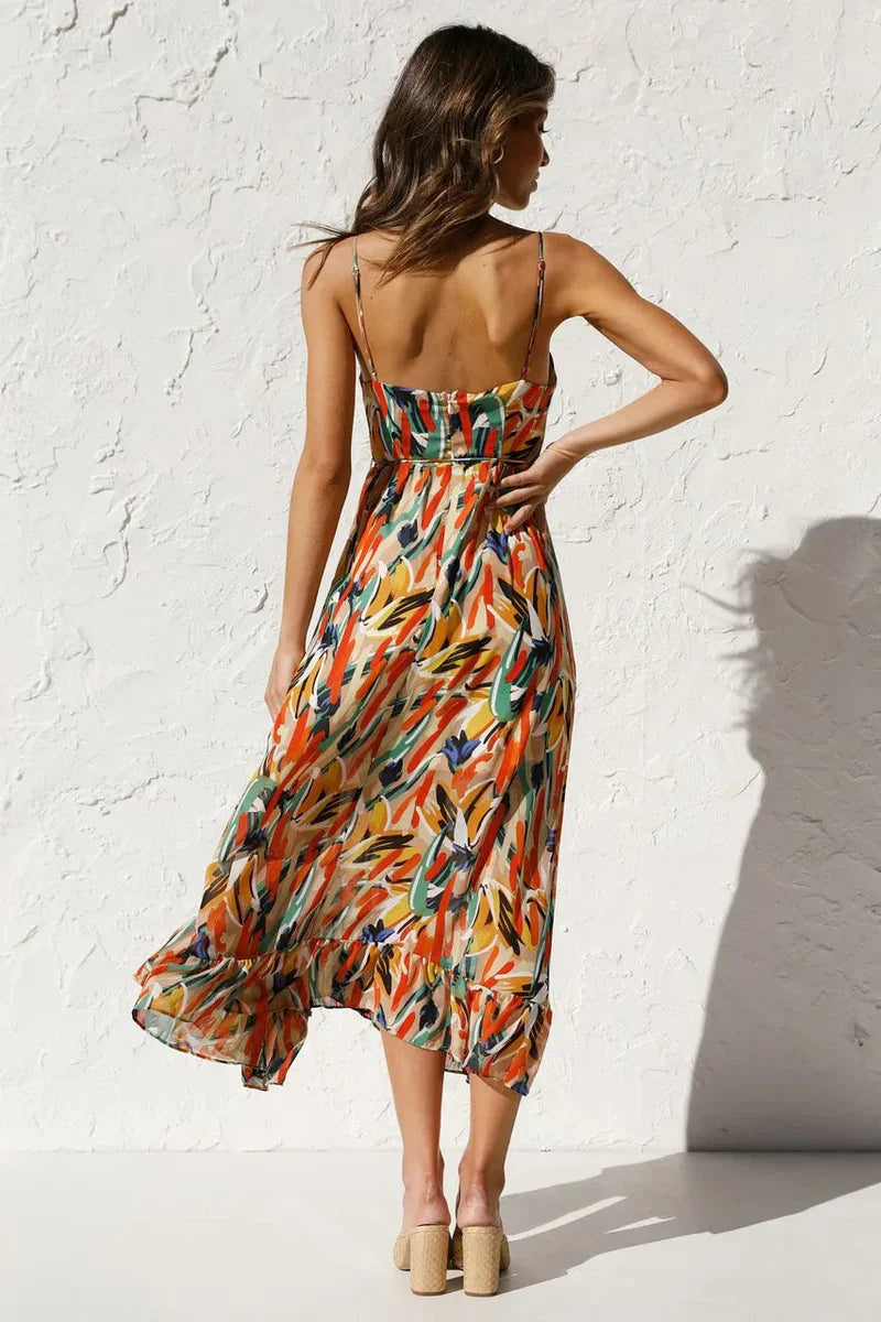 GABRIELLA | Robe d'été imprimée avec confort frais et style ensoleillé