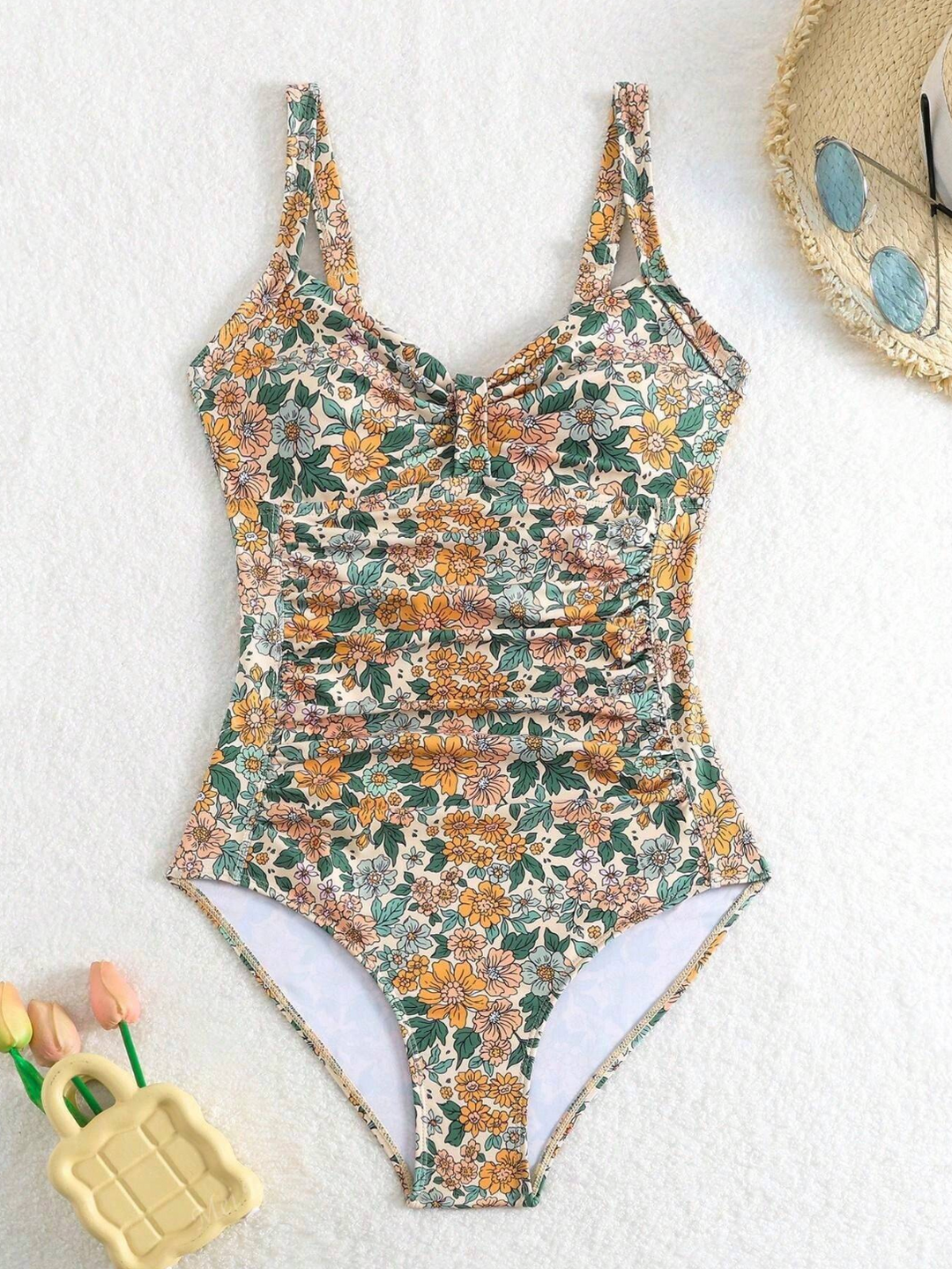 Diane - Maillot de bain à col halter imprimé floral