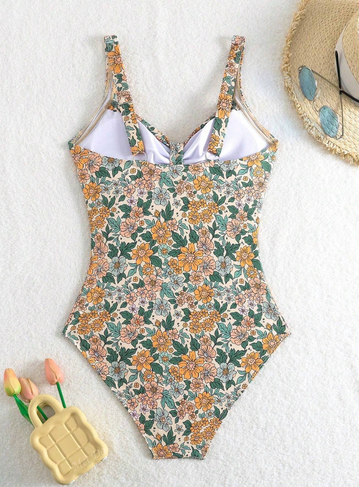 Diane - Maillot de bain à col halter imprimé floral