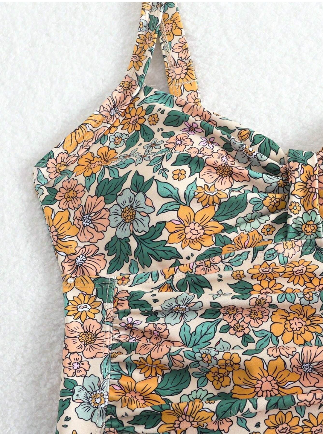 Diane - Maillot de bain à col halter imprimé floral