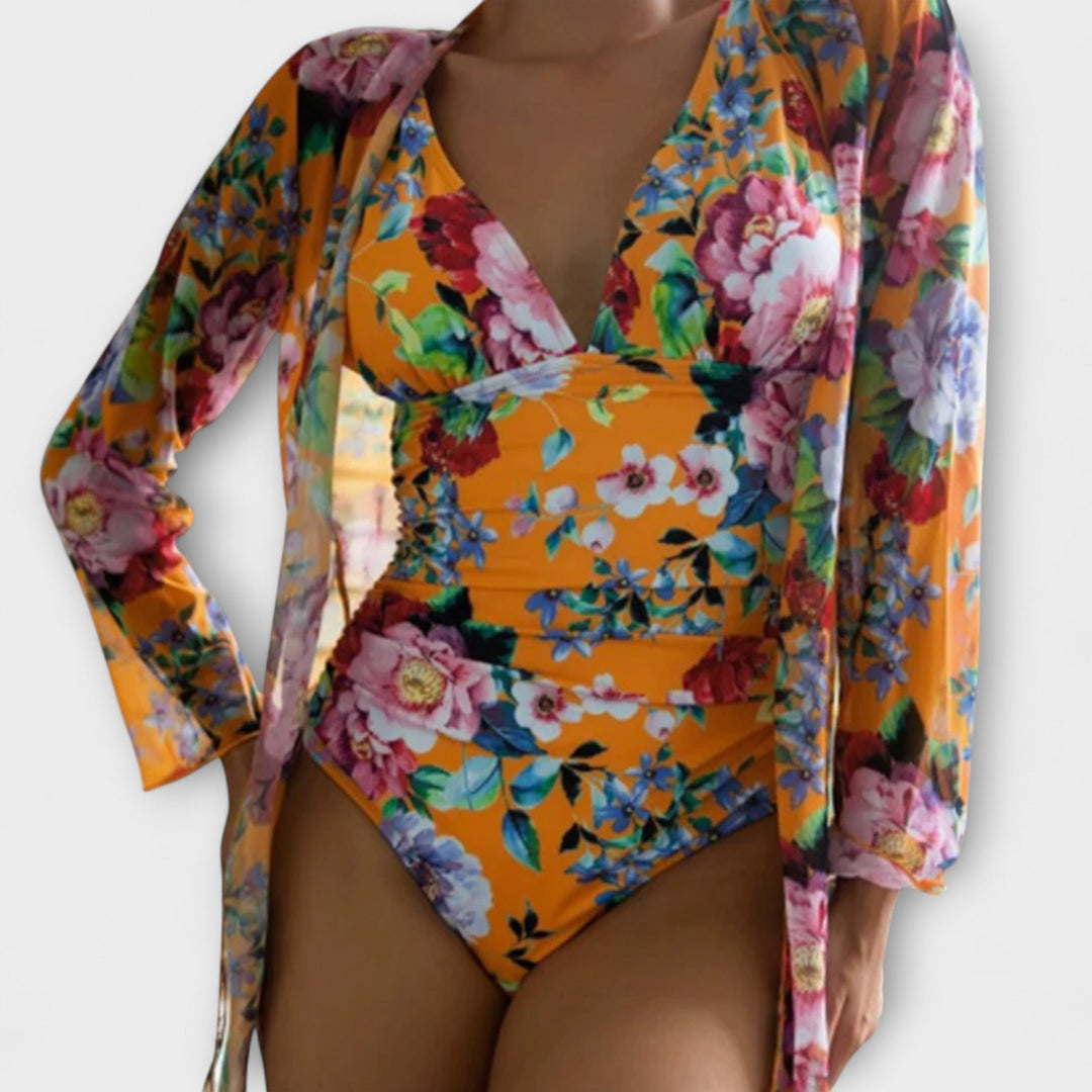 Catherine - Ensemble de Maillot de Bain Tropical