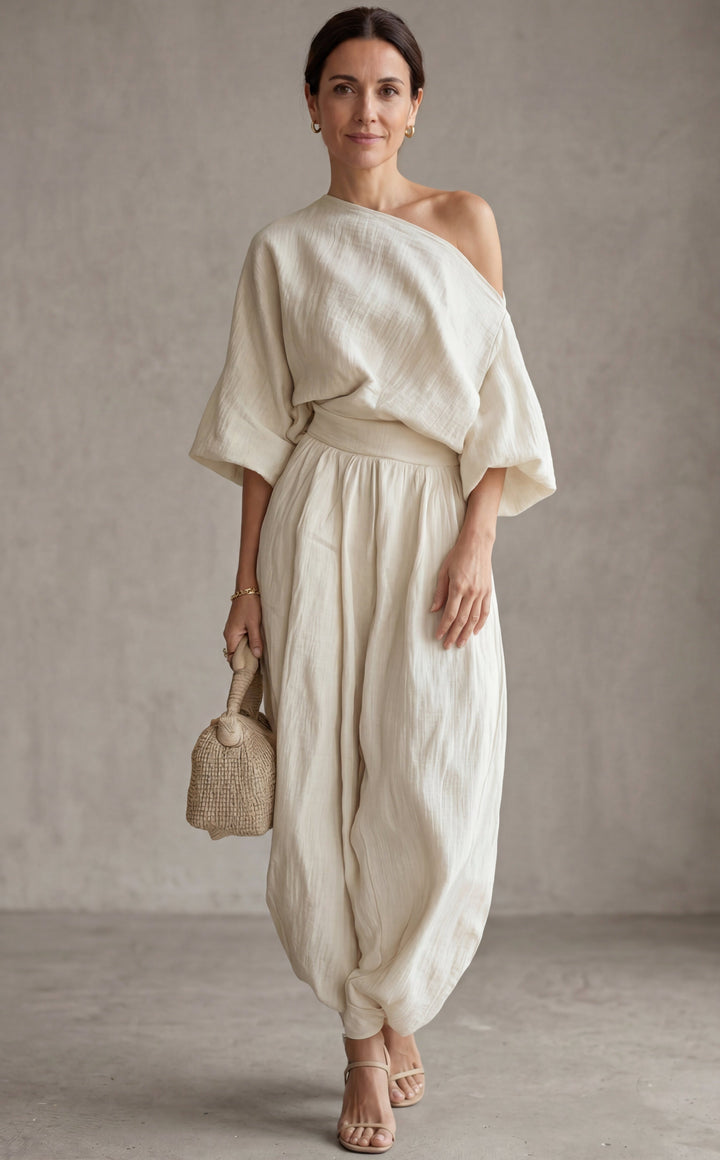 Costume en Lin Blanc Cassé