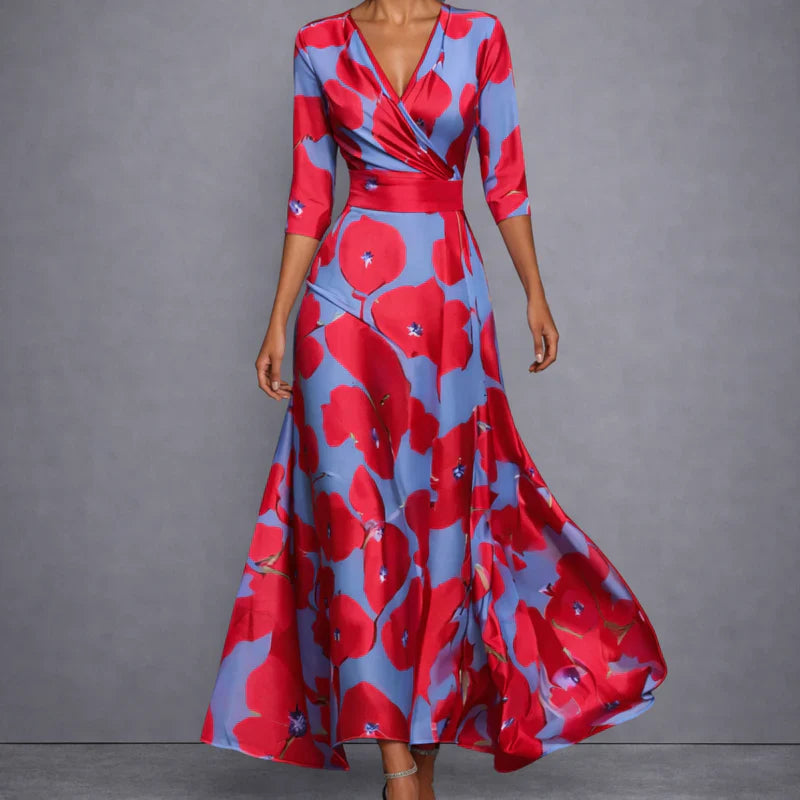 CALLA | Robe Maxi Florale Sculptante pour une Confiance Élégante