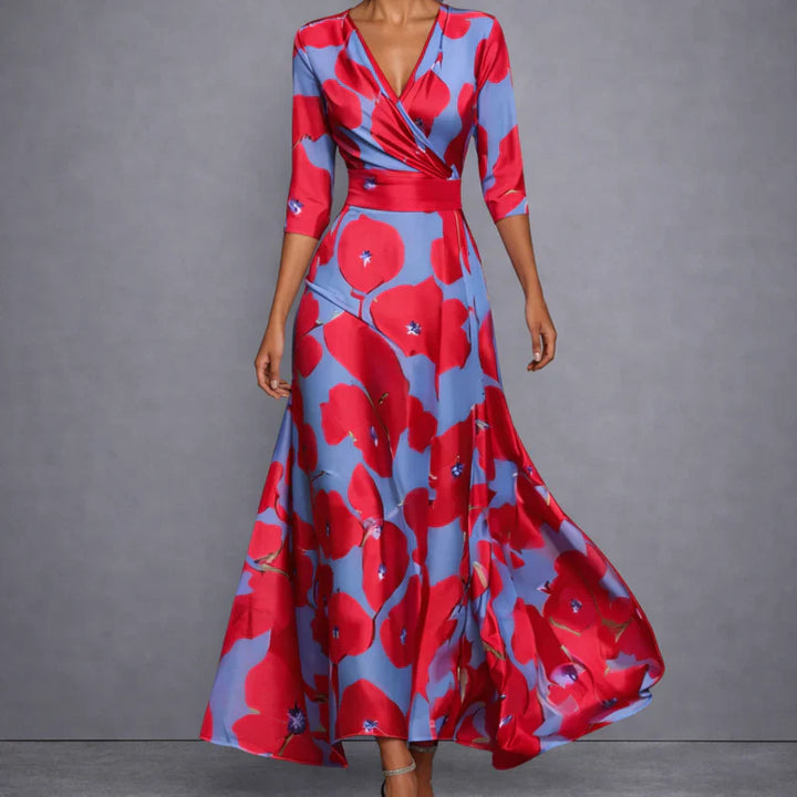 CALLA | Robe Maxi Florale Sculptante pour une Confiance Élégante