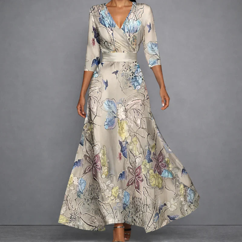 CALLA | Robe Maxi Florale Sculptante pour une Confiance Élégante