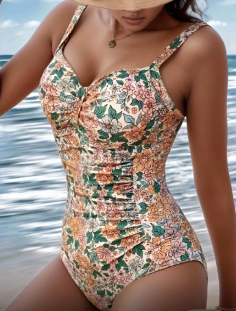 Diane - Maillot de bain à col halter imprimé floral