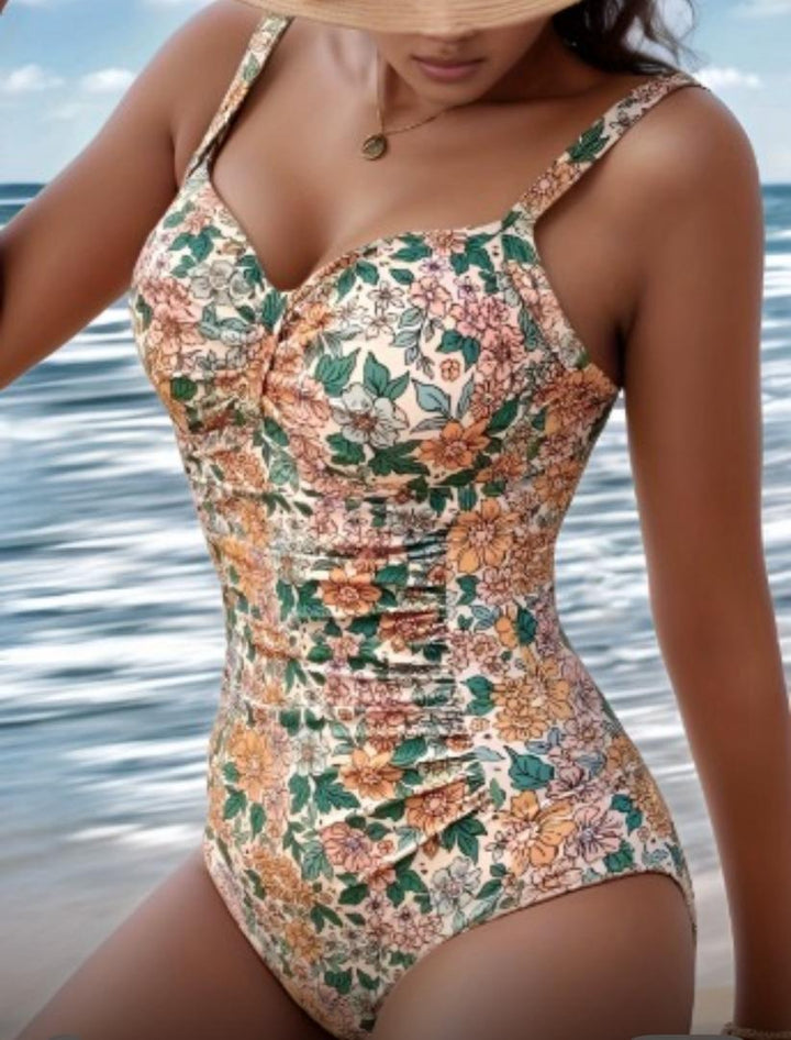 Diane - Maillot de bain à col halter imprimé floral