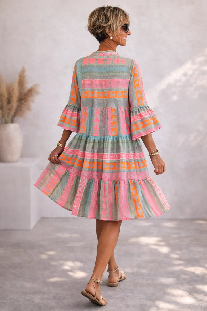 NOVA | Robe Midi Vibrante Confort Aérien Style Week-end
