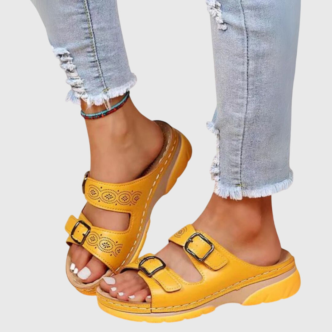 Diora™ | Sandales en Cuir Orthopédiques
