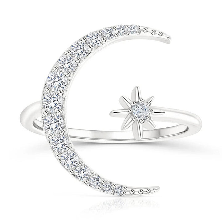 DELACROIX | BAGUE LUNE ET ÉTOILE EN ARGENT