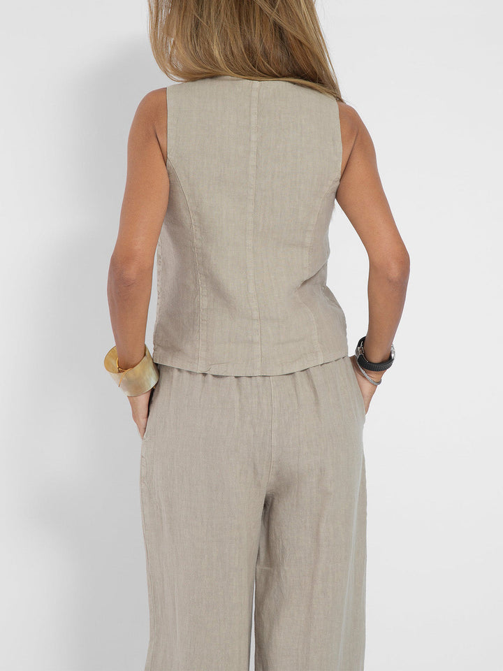 Aira – Ensemble élégant en deux pièces avec gilet et pantalons larges