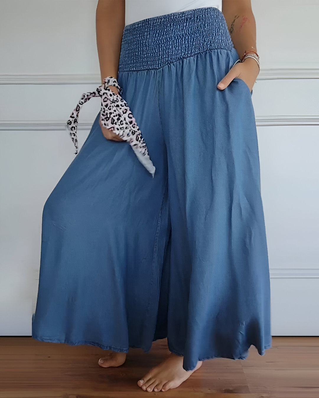 DELACROIX | Pantalon large pour femme avec taille smockée