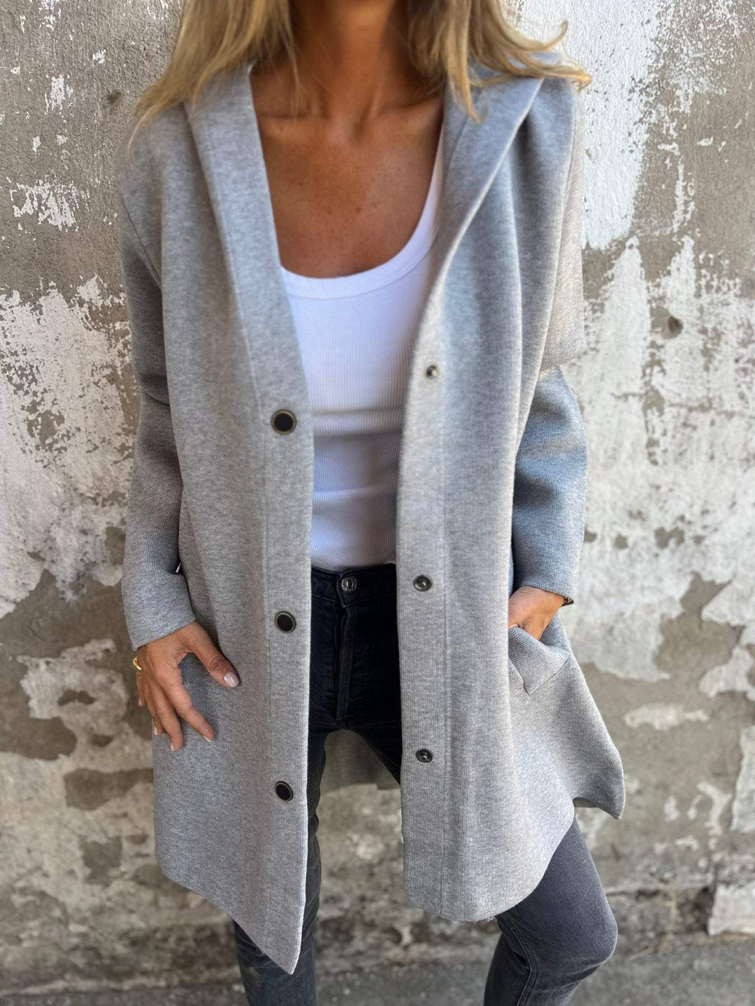 DELACROIX | GILET LONG CHIC AVEC CAPUCHE