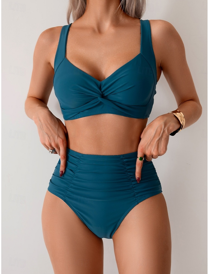 Maureen - Bikini en Tissu Froncé