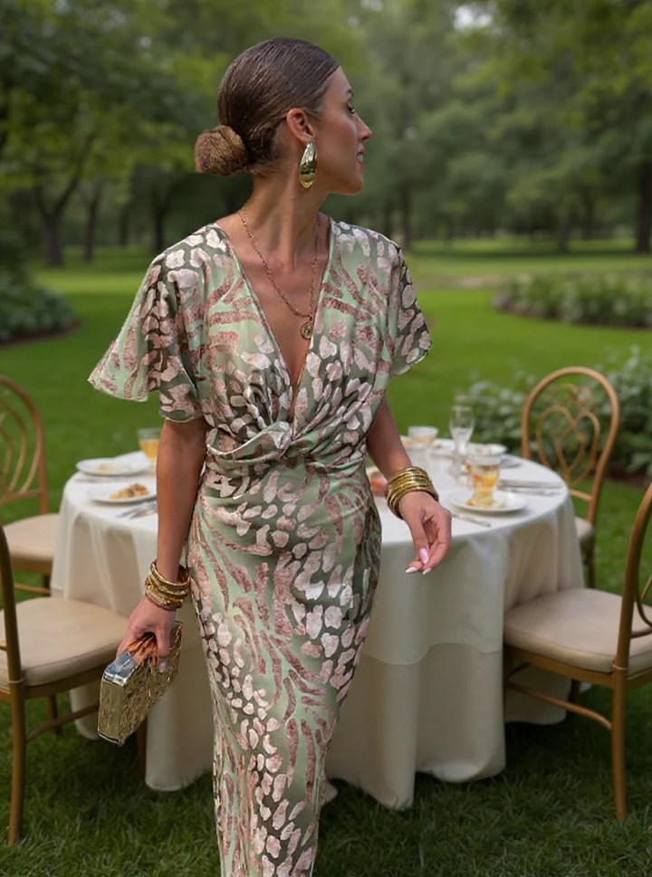 Claire | Robe Midi Couleur Cuivre