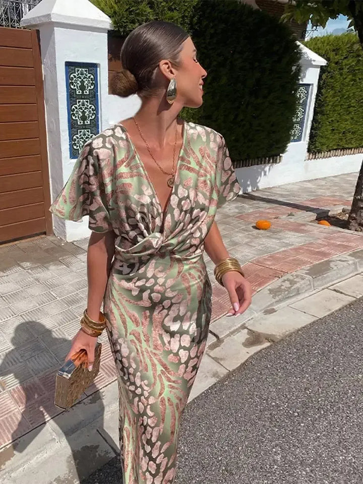 Claire | Robe Midi Couleur Cuivre