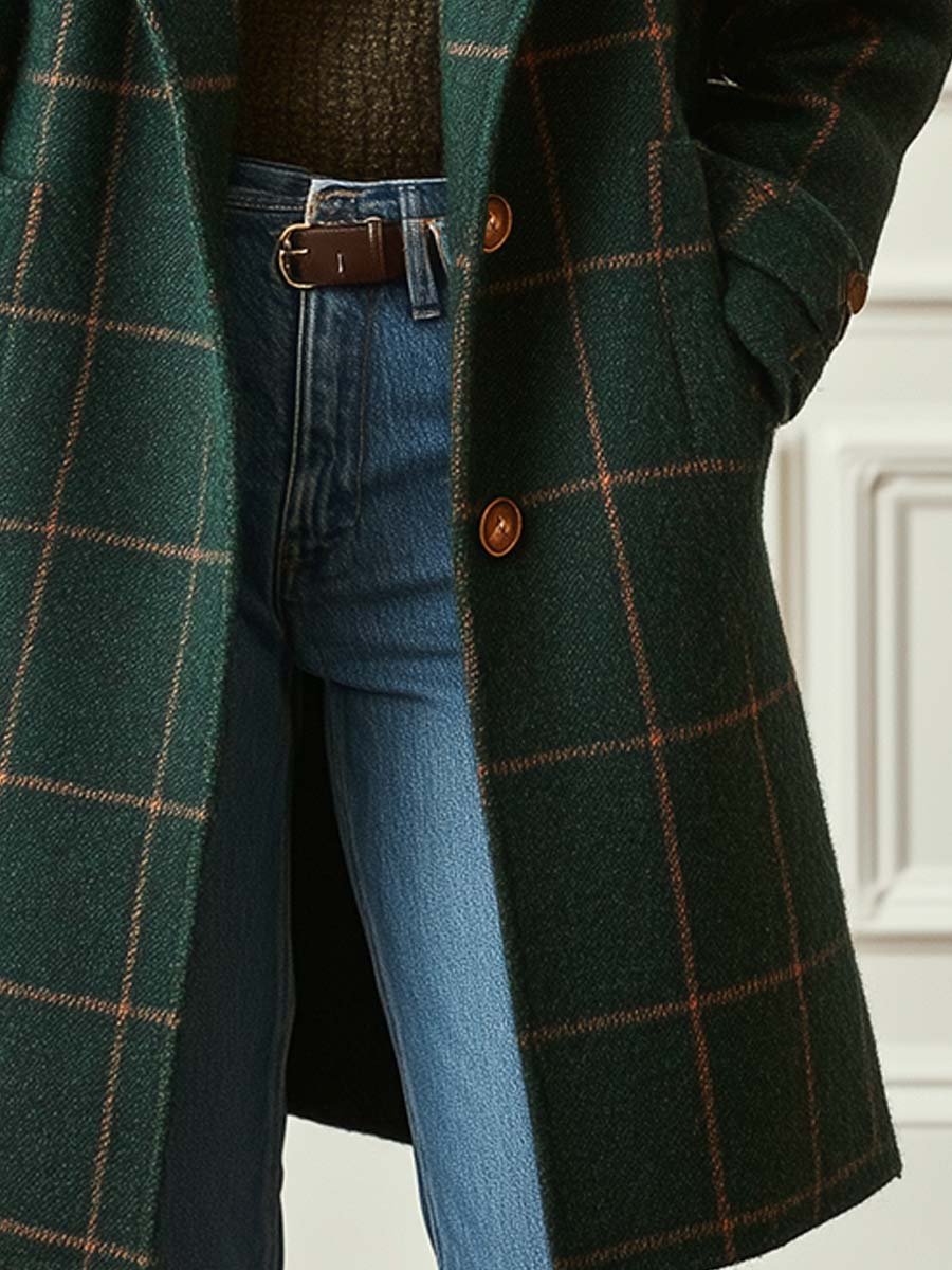 DELACROIX | MANTEAU EFFET LAINE À CARREAUX