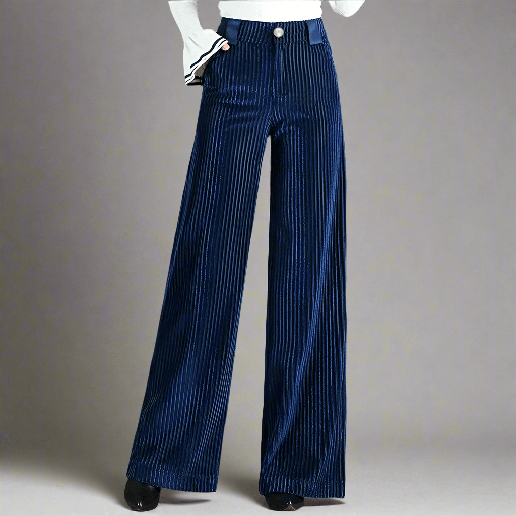 DELACROIX | PANTALON EN VELOURS TRICOTÉ TAILLE HAUTE POUR FEMME