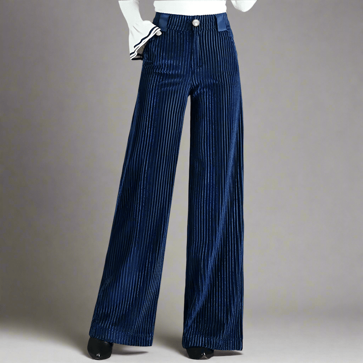 DELACROIX | PANTALON EN VELOURS TRICOTÉ TAILLE HAUTE POUR FEMME
