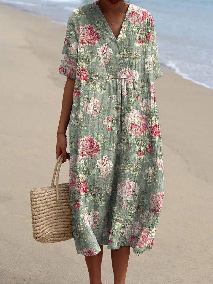 Lina - Robe Vintage à Fleurs